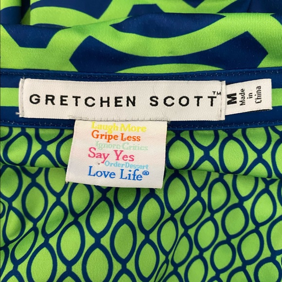 Gretchen Scott Designs Green and Blue Patterned Dress - Picture 13 of 15